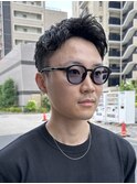 【30代40代】スパイキーショート波巻きパーマフェード束感