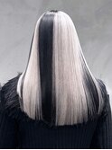 ロングおくれ毛韓国ヘアホワイトベージュ_ba546041