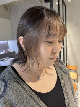 エリマ 調布(elima) インナーカラーイヤリングカラーミルクティーベージュ艶感カラー