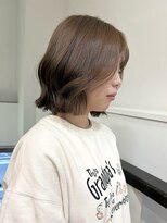 サンク 原宿 表参道(cinq)&nbsp;ミディアムボブ長め韓国外国人風顔周りレイヤーヘーゼルベージュ