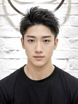 ゼロスバーバー(0's BARBER SHOP) 刈上げ短髪黒髪×アップバング/ビジネス鉄板