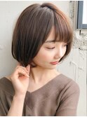 スリークボブ厚めバングローライトショートレイヤーデジパー