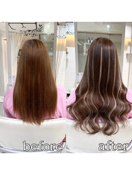 ヴォーグ(VOGUE) シールエクステでハイライトロング☆