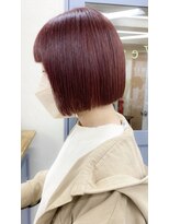 ワルム(warme)&nbsp;切りっぱなしボブ×ワインレッドカラー