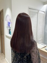 ラボヌールヘアー 宇都宮店(La Bonheur hair) チェリーレッド×切りっぱなし♪【宇都宮駅/インナーカラー】