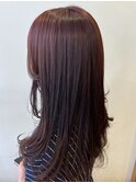 ピンクブラウン　イルミナカラー　透明感　顔周りレイヤー
