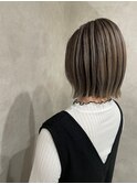 大人かわいい☆20代30代40代☆小顔外はねボブ☆グレージュ
