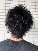 スパイキーショートウルフ/メンズミニウルフ/アッシュブラック