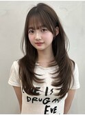 韓国風/レイヤー/前髪カット/オリーブ/透明感/ハッシュカット