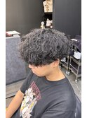 カット×波巻きパーマ