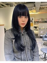 ヘアーズルネッタアベノ(HAIR'S Lunetta abeno) ロングヘアでもしっかり動きのあるレイヤー×ネイビーブルー