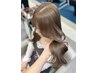 【ダメージレスに可愛く】カット+ブリーチなしダブルカラー+高保湿TR ¥15400