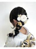 成人式ヘアセット　編みおろし