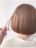小顔補正立体カット×ナチュラル丸みボブ 王道ブラウンベージュ