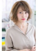 フレンチガーリーくせ毛風外ハネカールふわふわボブa1