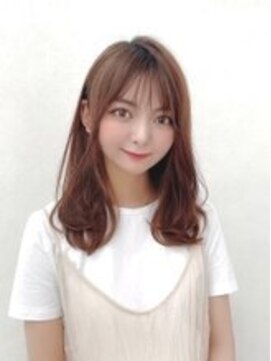 ジュネス 銀座(JYUNESU) 大人セミロングレイヤーミストバングナチュラルブラウン透明感