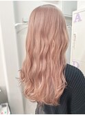 ピンクベージュ/ピンクカラー/トリプルカラー/髪質改善/ロング