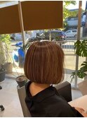 ボブ×白髪ぼかし