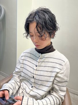スタイル 茅ケ崎(STYLE) 【ハクラ】ハンサムショート パーマ 黒髪パーマ センターパート