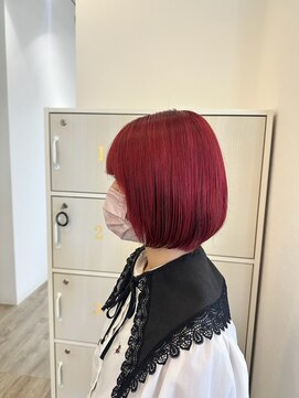 ジュエ ヘアー デザイン(Jue hair design) ブリーチ1回チェリーレッドカラー