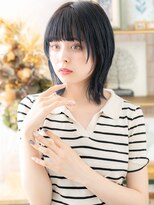 カバーヘアアンドスパ ブリス 浦和(COVER HAIR&SPA bliss)&nbsp;ぱっつん前髪大人ガーリーミディアムウルフh3浦和20代30代40代