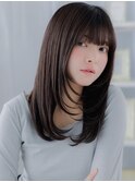 艶感ストレートロングレイヤーくすみカラーa上尾20代30代40代