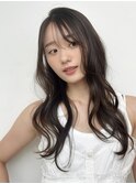 くびれヘア/顔周り/韓国/レイヤーカット/黒髪/ロング/前髪/大宮