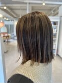 アンブレラーカラー×切りっぱなしボブ11.18デザインカラー