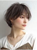 大人可愛い20代30代40代50代くびれショートボブ丸みショート