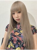 ミルクティーベージュ×艶ストレートロング