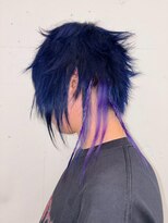 クク 渋谷(QUQU)&nbsp;ブルー　パープル　アレンジ　ウルフ　レイヤー