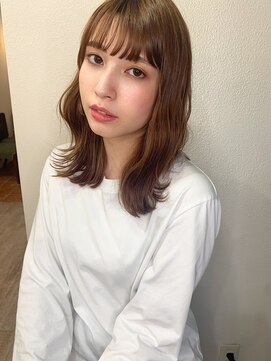 マリアバイアフロート(Maria by AFLOAT) 【山田】外ハネ大きめウェーブシースルーバングココアブラウン