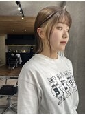 切りっぱなし ボブ インナー ベージュ 岐阜駅