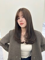 シェノン サントル(CHAINON CENTRE)&nbsp;レイヤーカット/ウェットヘア/オリーブベージュ/デザインカラー