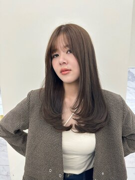 シェノン サントル(CHAINON CENTRE) レイヤーカット/ウェットヘア/オリーブベージュ/デザインカラー