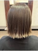 【ホワイトベージュ】切りっぱなしボブ◎毛先カラー