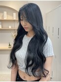 【*ブリーチなしで高発色*】ブルーブラック*レイヤースタイル*