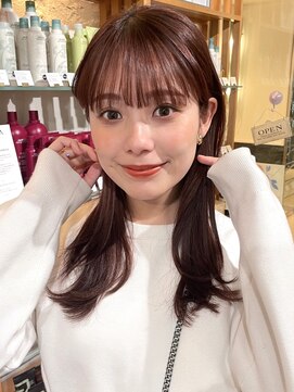 トリコ ショップアンドヘアサロン(tricot shop hair salon) ふわっと春色ピンクカラー　low layer  ワイドバング