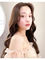 レア 表参道(L'ea)&nbsp;くびれヘアアプリコットオレンジ夏ヘアハイライトカラー