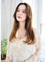 ケアリー 練馬(Carelly)&nbsp;デザインカラー/レイヤーカット/ウェットヘア/オリーブベージュ