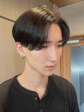 フィフス 天神大名(fifth) 天神大名ニュアンスパーマメンズカットセンターパートウルフ30代