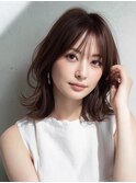 ミディアムレイヤー×白髪ぼかしカラー30代40代50代60代