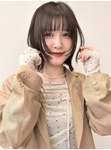 レイヤーボブ/顔周りレイヤー/オリーブブラウン