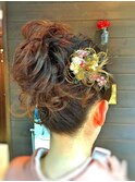 大人×着物×カールアップ
