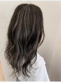 アッシュグレー_マロンベージュ Aラインボブ かきあげ