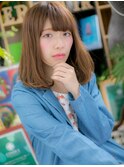 ウザバング暖色系カラー小顔くせ毛風カールc5浦和20代30代40代