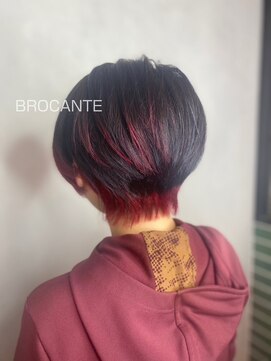 ブロカント ラックスビー 立川北口店(BROCANTE LUXBE) ショート 赤髪 裾カラー ケアブリーチ インナーカラー