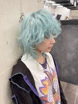 スノットバイガルテ(SNOT by GARTE)&nbsp;ウルフカット/ハイトーンカラー/パステルブルー/ウルフヘア