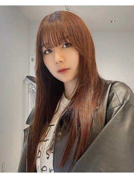 カーラ(kalah) ブリーチなしダブルカラーオレンジブラウン10代20代ロング