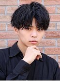 爽やか刈り上げマッシュパーマ緩めソフトツイストアップバング